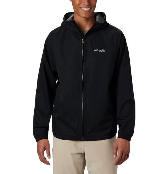 Columbia PFG Tamiami Rain Jacket Black For Men's NZ9421 New Zealand